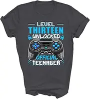 [Generic] Level 13 Unlocked Official Teenager Video Game 13th Birthday 13 Years Old Gamer Gift Unisex Shirt