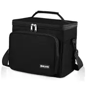 Insulated Lunch Bag Reusable Lunch Box for Men/Women, Lunch Cooler Bag Black