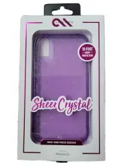 iPhone XR CASE-MATE Purple Glitter Sheer Crystal One Piece 10 ft Drop Protection