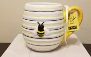Lang By DesignBumble Bee Mug Ribbed Striped Black Yellow