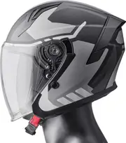 GMS-Moto Vectus Graphic, open face helmet , color: Black/Grey/White , size: M