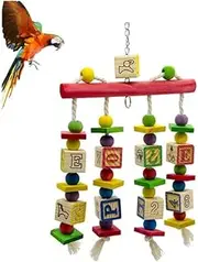 Parrot Chewing Toy for Large and Small Parrots and Birds,Nature Wood Blocks Bird Chewing Toys,African Grey Amazon Parrots,African Grey Amazon Parrots、Large Medium Parrot Birds