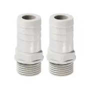 Hose Barb Fitting 19.7mm Barbed G1/2 Male Thread, 2 Pack Pipe Connector, Grey