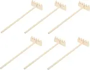 iplusmile Garden Rake Set for Sand Tray 6pcs Miniature Rakes Garden Tools for Sandboxes Sandscaping Kit