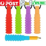 5PCS Mace Chewelry (4 Sensory Chew Necklaces + 1 Pencil Toppers) Nail Biting ASD