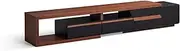 Black and Walnut Designer TV Unit Extendable 260cm with 3 Storage Drawers and Compartment - Entertainment TV Display Cabinet for Living Room Furniture London TV Stand