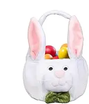 Easter Basket For Kids, Soft Cute Bunny Treat Bag With Long Plush Ears, Portable Egg Hunting Bags, Indoor Home Decoration For Easter And Holiday Parties