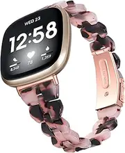 HAYONLIY Compatible for Fitbit Sense 2/Fitbit Sense/Fitbit Versa 4/Fitbit Versa 3 bands Slim Resin Band Fashion Strap, Fashion Lightweight Wristband For Women Girl