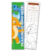 30 Dinosaurs 'Reading is Dino-Mite!' Coloring Bookmarks with Reading Logs