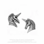 ALCHEMY GOTHIC - UNICORN STUD EARRINGS - FANTASY MYTHICAL HORSE COSPLAY NEW