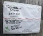 Pepperell Permanent Press Percale White Pink Embroidered Full Sheet 81x104”