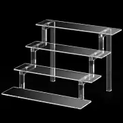 Acrylic Perfume Organizer Clear Riser Shelf Tiered Display Stand for Figurines L