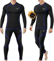 [MOBIUSPHY] Thermal Underwear for Men Long Johns Set with Fleece Lined Base Layer Top Bottom