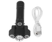For MTG2 Zoom Flashlight Wide Angle Lens Flashlight Emergency Hammer LCD Screen USB Charging