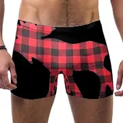 [VBFOFBV] Men's Printed Jammer Swimsuit Swim Shorts, Leopard Print Pink Blue Modern