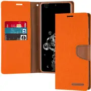 Goospery Samsung Galaxy S20+ Plus Canvas Fabric Wallet Case Cover G985 [Orange]