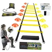 Football Speed Agility Training Set Agility Ladder 12 Sports Cones and yellow-1