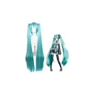 Huiyun Miku Cosplay Costume Silver Patent Leather Clothes Blue Wig Headwear Outfits JK Sailor Dress High School Uniform Halloween Props A2 XXXL