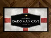 Father's Day Man Cave Bar mat St georges Flag Bar runner mat - beer Label mat