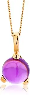 [Miore] Amethyst 3 Prong 9 ct Rose Gold Pendant of 45 cm Chain, Amethyst