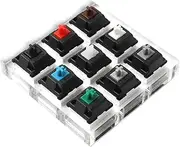 YMDK 9 Key Cherry Switch Tester: Black, Red, Brown, Blue, Clear, White, Green, Gray, Silver Switches + Acrylic Frame
