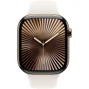 Apple Watch Series 10 46mm Gold Titanium Case GPS + Cellular Sport Band (M/L) (Starlight)
