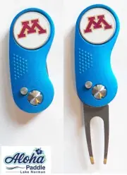 GOLF SWITCHBLADE MINNESOTA GOLDEN GOPHERS Divot Repair Tool + Ballmarker BlueM