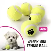 4/16pk Mini Tennis Balls 4CM Dog Puppy Play Throw Fetch Training Cat Toys Small