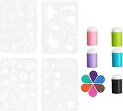 Kids Finger Paint Dauber Kit, Finger Painting Sponge Toy, Crafting Finger Daubers, Drawing Sponge Dauber Set with 6 Color Stamp Pads for Holiday Card Making