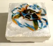 Capiz Crab Design Iridescent Shell Trinket Box, 3". New