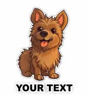 Set of 2 Australian Terrier Dog Decal Stickers with Free Custom Text
