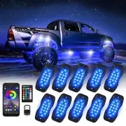Rock Lights for Trucks 10 Pods RGB LED Rock Lights with Bluetooth APP/Remote ...