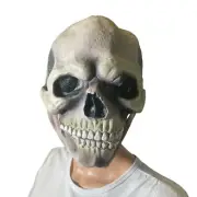 Human Skull Mask Latex Skeleton Full Head Halloween Costume Horrific Scary Props