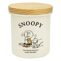 在飛比找PChome商店街優惠-SNOOPY(史努比) 天然木蓋琺瑯保鮮盒/抿嘴巴 4979