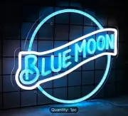 Blue Moon Neon Sign, Beer Neon Sign, Man Cave Neon Sign, Bar Neon Sign