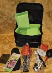 NWT DEC GEAR SLR Digital Camera Deluxe Gadget Bag WITH Tripod, Lens Cleaner, +