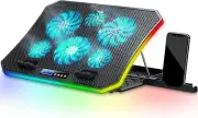 TopMate C12 Laptop Cooling Pad RGB Gaming Notebook Cooler for Desk and Lap Use