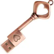 32GB USB 2.0 Flash Drive, BorlterClamp Memory Stick Retro Metal Love Heart Ke...