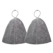 2pcs Wool Sauna Hat Felt Bath Hat Water Absorption Bath Hair Cap Shower Bathi...