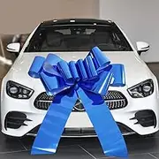 Giant Bow for Car,Big Blue Car Bow 30inch Large Giant Bow for Gifts,Large Gift Wrapping Bow for Large Gift Decoration for Christmas,New House,Car,Party,Festival. (Metallic Blue)