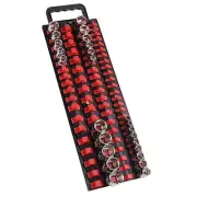 80-Piece Portable Socket Organizer Steel Tray -Heavy Duty Socket 80 PC Red