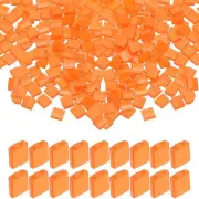 2 Hole Glass Seed Beads, 200 Pcs 5mm Mini Flat Rectangle Glass Seed Bead, Orange