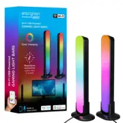 Enbrighten WiFi USB-Powered LED Color Changing Gaming Light Bars, 2 Pack, Black