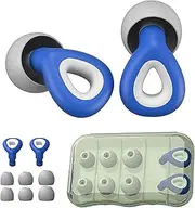 Quiet Ear Plugs for Sleep and Noise Reducing, Soft Comfortable Reusable Ear Protection for Travel, Study, Work, Blocking Loud Sounds, Snoring, Traffic; Ensures Peaceful Rest and Concentration, Includes Hygienic Storage Case. (Blue, S+M+L)