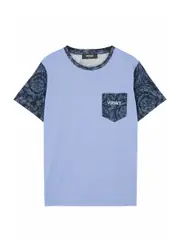 Versace Kids Printed Logo Cotton T-shirt (8-14 Years) - Blue - 08YR (8 Years) 08YR (8 years)