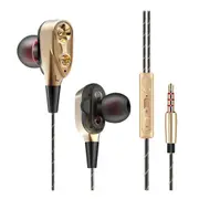 2Pcs 7D Hifi In-Ear Earphone Dual Dynamaic Driver Super Bass Stereo Headset Headphone