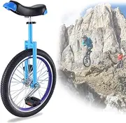Adjustable Bike 16" 18" 20" Wheel Trainer Unicycle, Skidproof Tire Cycle Balance Use for Beginner Kids Adult Exercise Fun Fitness, Blue (Color : Blue, Size : 18 Inch Wheel) Durable TDF