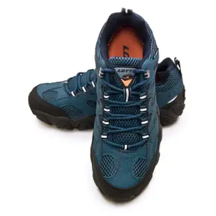 【LOTTO】男 專業多功能防水戶外踏青健行登山鞋 REX ULTRA系列(藍黑 3586)
