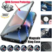 Fr iPhone 16 15 14 13 12 Pro Max Full Body Case Magnetic Ring Stand Screen Cover