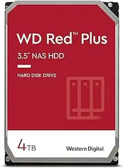 Western Digital 4TB WD Red Plus NAS Internal Hard Drive HDD - 5400 RPM, SATA 6 Gb/s, CMR, 64 MB Cache, 3.5" - WD40EFRX